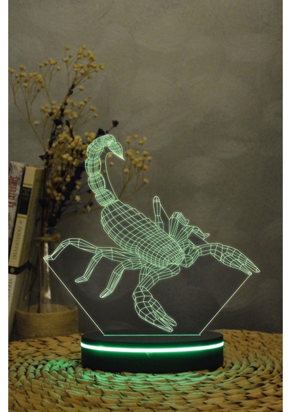 Akrep - 3 Boyutlu 16 Renk Dekoratif Gece Lambası 3d indirimleri