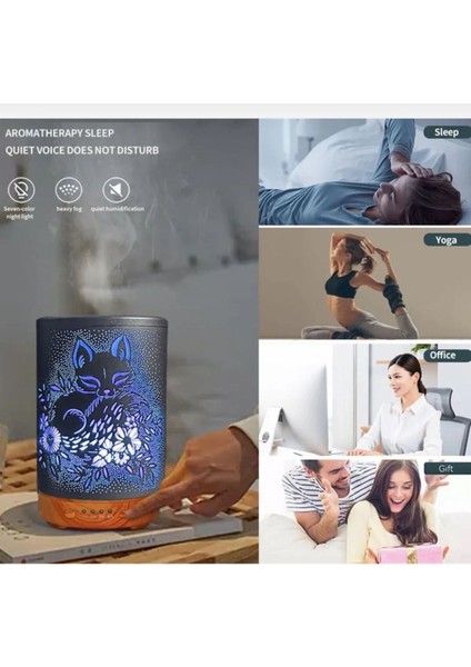 200 ml Ultrasonik hava nemlendirici, aroma difüzörü, LED ışıklı, kumandalı, 7 renk fırsatları