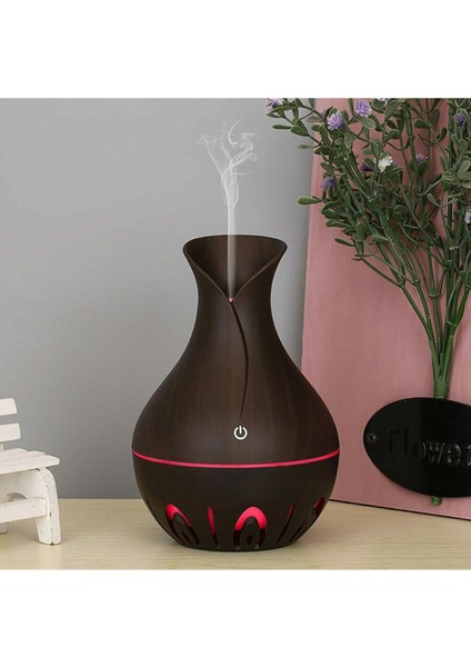 Ultrasonik Hava Nemlendirici 200ml Buhar Makinesi 7 Renk Led Işıklı Vazo Model Aroma Difüzörü