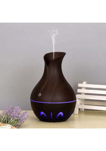 Ultrasonik Hava Nemlendirici 200ml Buhar Makinesi 7 Renk Led Işıklı Vazo Model Aroma Difüzörü fiyatları