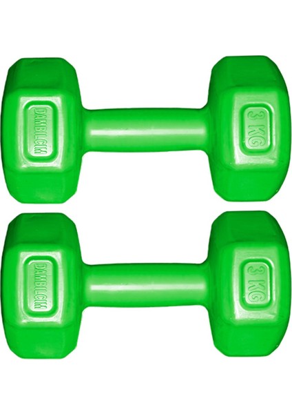 Tekno Trust Yeşil 3 kg x 2 Adet 6 kg Dambıl Seti 6 kg Dumbell Set