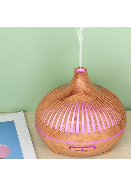 Renkli Led Işıklı Ultrasonik Hava Nemlendirici ve Aromatik Difüzör 500 ml, Ahşap Görünüm modelleri