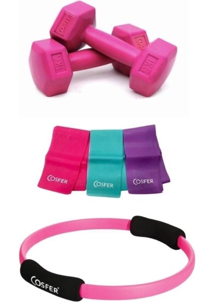 Tekno Trust Dambıl Pilates Çemberi 3’lü Pilates Bandı