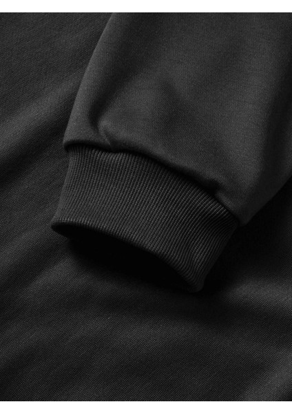 Üç Iplik Kapşonlu 10 Kasıma Özel Sweatshirt - Siyah