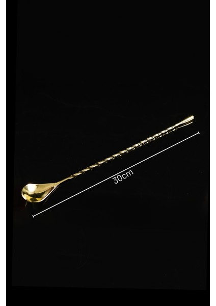 Gold 30cm Paslanmaz Metal Bar Kaşığı