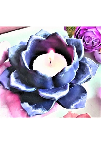 14,5 cm Sukulent Lotus Nilüfer Çiçek Mumluk Tealight Silikon Kalıp K-1388