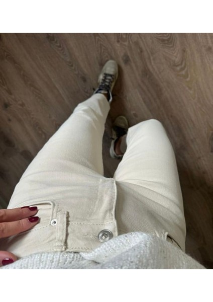 Yüksek Bel Kesik Paça Kadın Jean Boyfit fiyatları