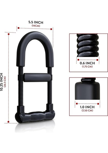 Bilek Güçlendirme Aleti Siyah Ayarlanabilir Kol Kası Güçlendirici El Yayı Damar Belirginleştirici