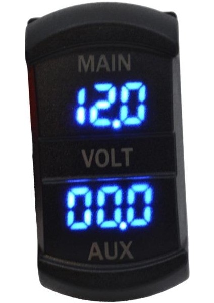 12V-24V DİJİTAL VOLTMETRE (ÇİFT EKRAN, AYNI ANDA İKİ AYRI VOLTAJ) (ANAHTAR TİPİ) (MAVİ IŞIK)