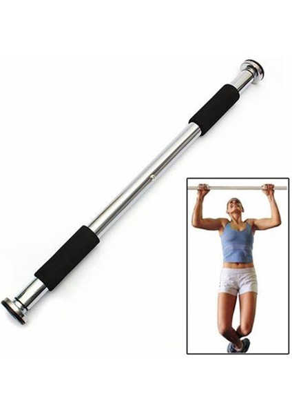 Tekno Trust 80 - 100 cm Uzun Boy 80-130CM Krom Kapı Barı Koridor Barfiksi Barfix Spor Aleti Demiri Barfiks Çubu