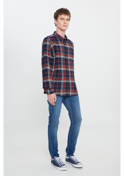 Regular Fit Normal Kesim %100 Pamuk Kırmızı Gömlek Ceket