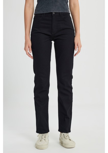 Straight Fit Düz Kesim Yüksek Bel Düz Paça Siyah Jean Kot Pantolon modelleri