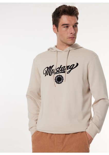 Kapüşon Yaka Bej Erkek Sweatshırt M4WM-SWT-1529