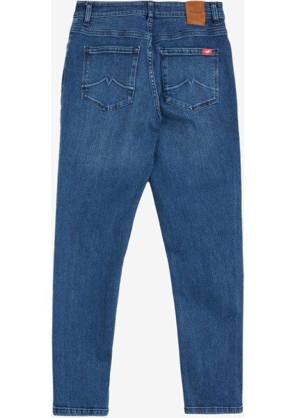 Normal Bel Düz Paça Straight Mavi Kadın Denim Pantolon Crosby Relax Straıght fiyatları