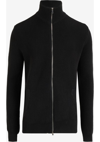 Örgü Desenli Siyah Erkek Hırka M4WM-HRK-1843