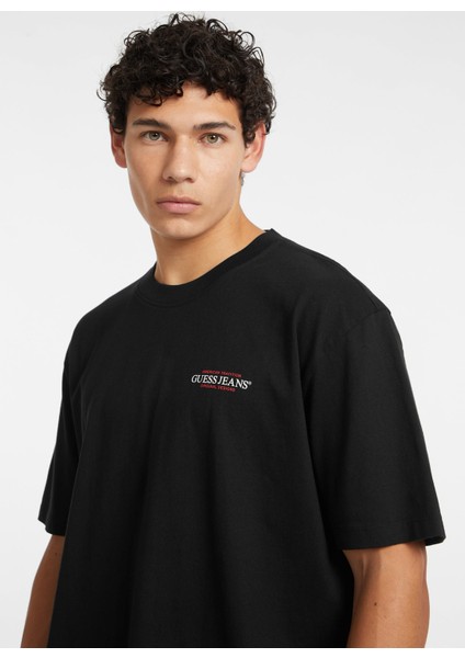 Bisiklet Yaka Siyah Erkek T-Shirt M4BI75K8FQ4JBLK Gj Ss Cn Os Amerıca modelleri