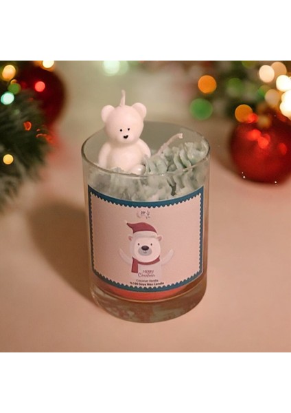 Dip Tasarım Christmas Teddy Bear Bardak Soya Mum