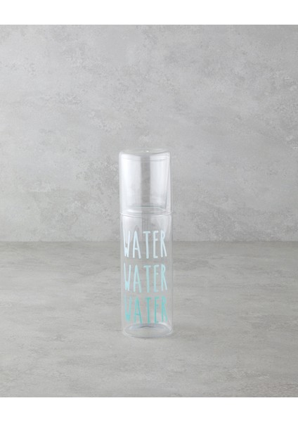 Watery Cam Başucu Sürahi 750 ml + 250 ml Mavi