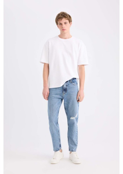 90's Slim Fit Dar Kalıp Yüksek Bel Dar Paça Jean Pantolon C5743AX24AU