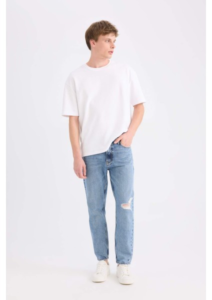 90's Slim Fit Dar Kalıp Yüksek Bel Dar Paça Jean Pantolon C5743AX24AU