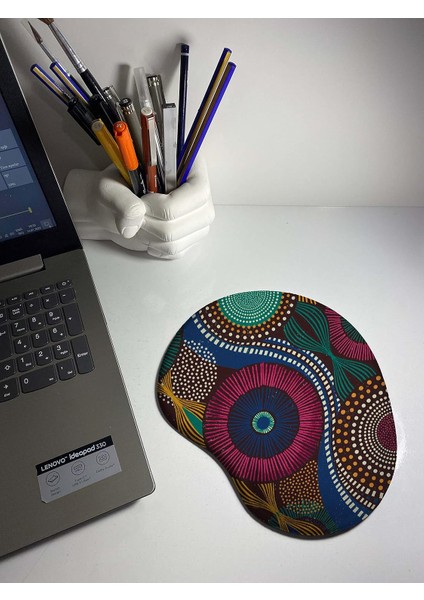 Art Temalı Baskılı Bilek Destekli Mouse Pad - Dünya Serisi