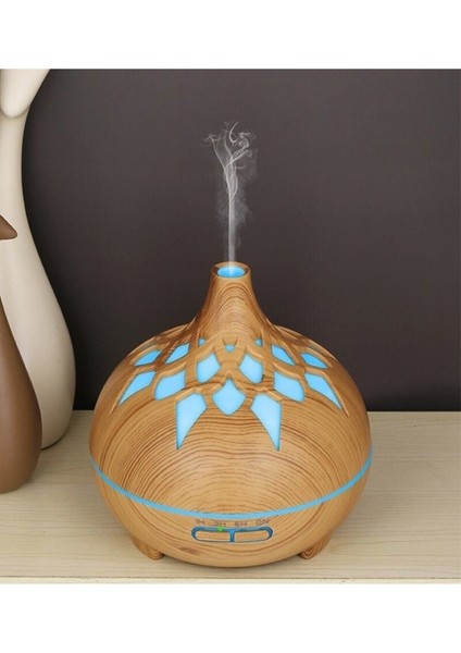 Ultrasonik Hava Nemlendirici ve Aromatik Difüzör, 500 ml, LED Işıklı, Renk: Kahverengi fiyatları