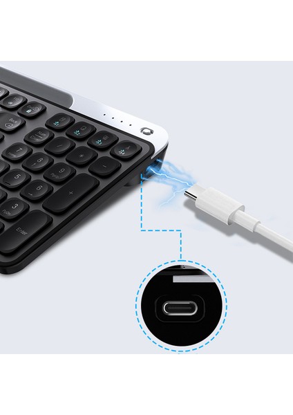 WK106 Sessiz Tuş Tasarım Entegre Stand Bölmeli Çift Bluetooth Bağlantılı 2.4g Kablosuz Klavye fırsatları