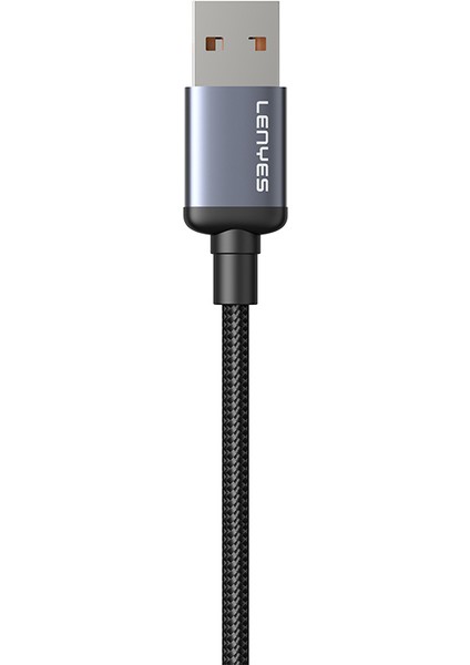 LC529 Usb-A To Type-C LED Dijital Göstergeli Hızlı Şarjlı Data Şarj Kablosu 66W 1m Siyah