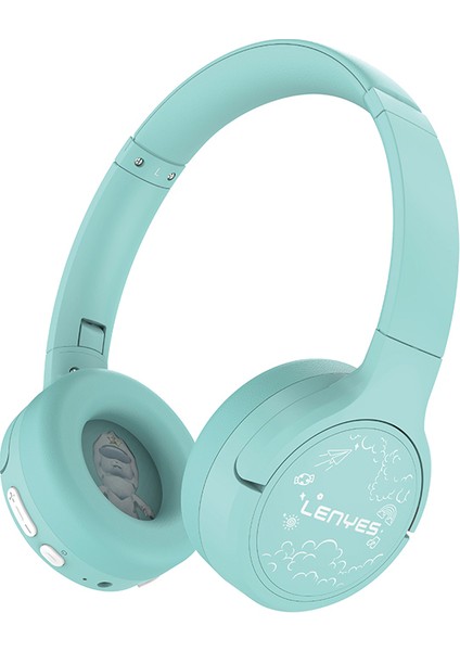 Çocuklara Özel Kulak Üstü Kablolu ve Bluetooth Kulaklık LKH31 Ayarlanabilir V5.4 Yeşil