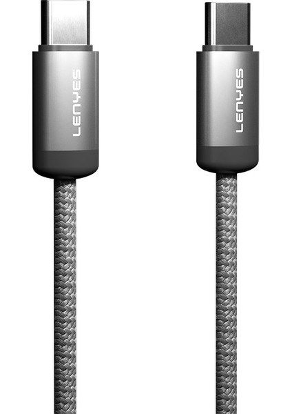 LC527 Spiral Magnetik Type-C To Type-C Hızlı Şarj Özellikli Data ve Şarj Kablosu 60W 1m Gri