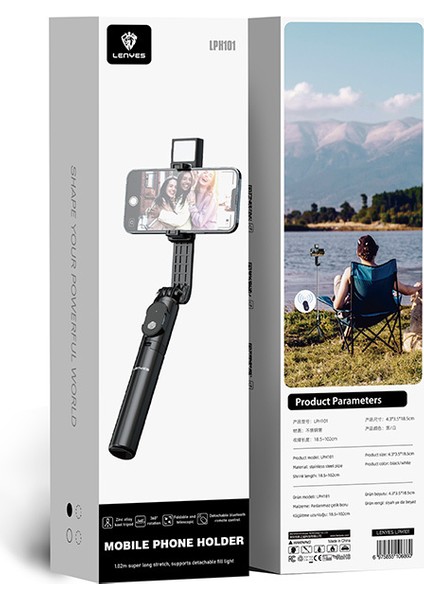 LPH101 Canlı Yayın Dolgu Işıklı Tripod ve Selfie Çubuğu Siyah indirimleri