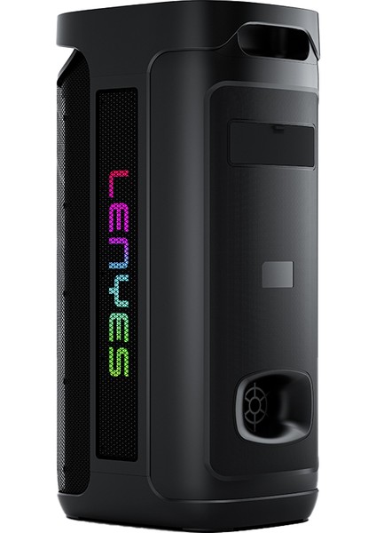 Rgb Işık Bluetooth Hoparlör Lenyes S882 Su Geçirmez Mikrofonlu Çoklu Giriş Tws Karaoke Fm V5.3 Siyah