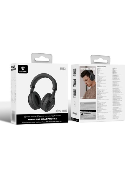 LH83 Anc Özellikli Tws Kulak Üstü Bluetooth Kulaklık V5.3 Siyah