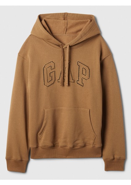 Kadın Kahverengi Logo Fleece Sweatshirt fiyatları