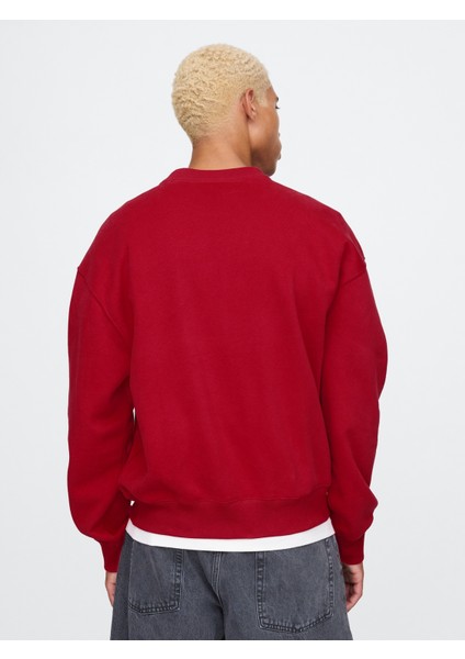 Erkek Kırmızı Logo Vintage Soft Fleece Sweatshirt indirimleri