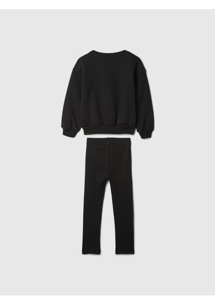 Kız Bebek Siyah Desenli Sweatshirt Set
