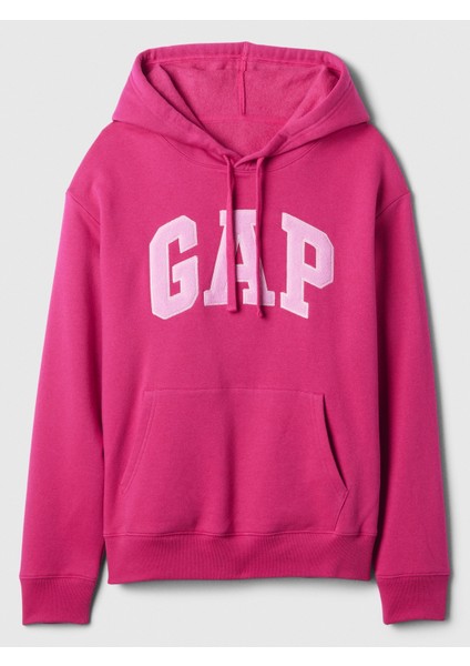 Kadın Pembe Logo Fleece Sweatshirt