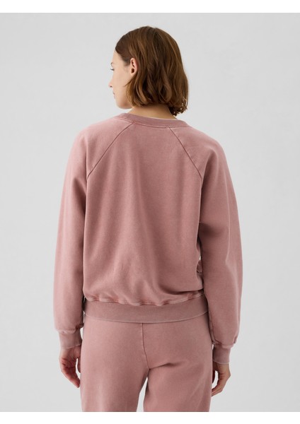 Kadın Pembe Vintage Soft Raglan Sweatshirt