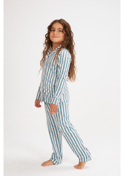 L40310G Rabbit Kız Çocuk Pijama Takımı