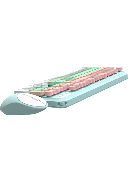WK103 Mekanik 2in1 2.4g Kablosuz Klavye ve 1600 Dpı Mouse Seti Mavi fırsatları