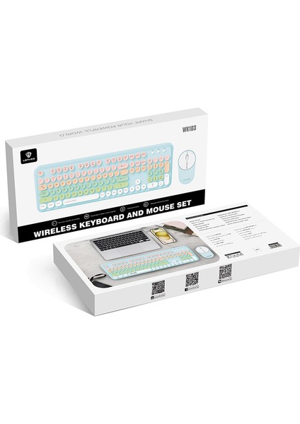 WK103 Mekanik 2in1 2.4g Kablosuz Klavye ve 1600 Dpı Mouse Seti Mavi indirimleri