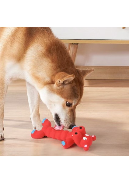 Al Baby Kırmızı Domuzcuk Köpek Sesli Oyuncak Lateks Uzun Oyuncaklar (Yurt Dışından)