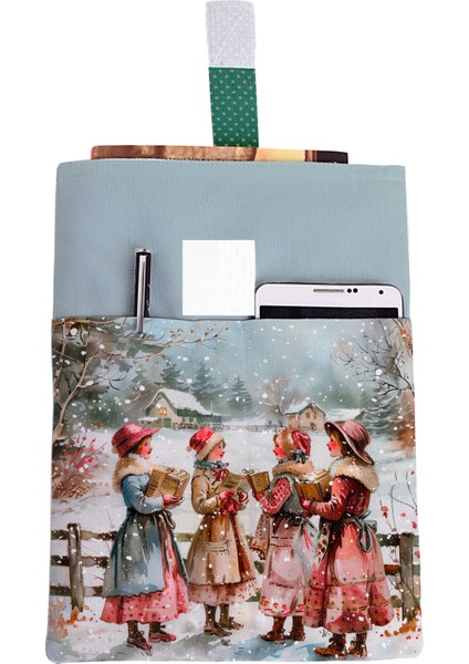 Desenli Yıkanabilir Cepli Kitap Kılıfı 20 x 25 cm Çok Amaçlı Çanta Book Cover PLNNEW2878