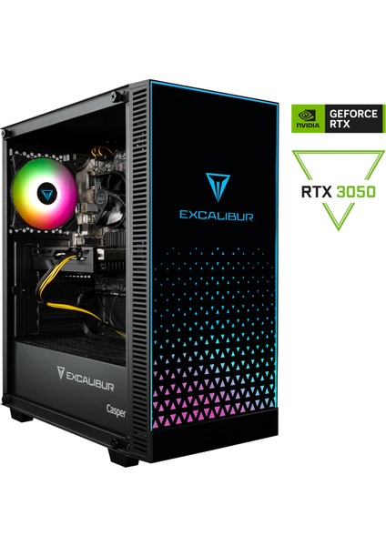 Excalibur E65H.124F-8V50X-0FC Intel Core i5-12400F 8GB RAM 500GB NVME SSD RTX 3050 Freedos