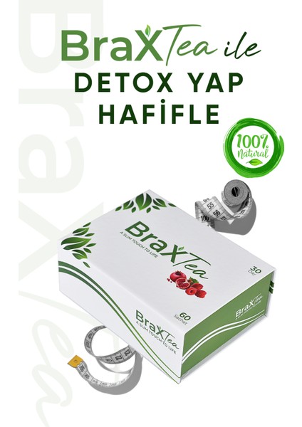 Nar Ve Ahududu Aromalı Detox Çayı Spirulina Ve Mate Yaprağı içeren Toz Form Bitkisel Detox Çayı 30 Günlük