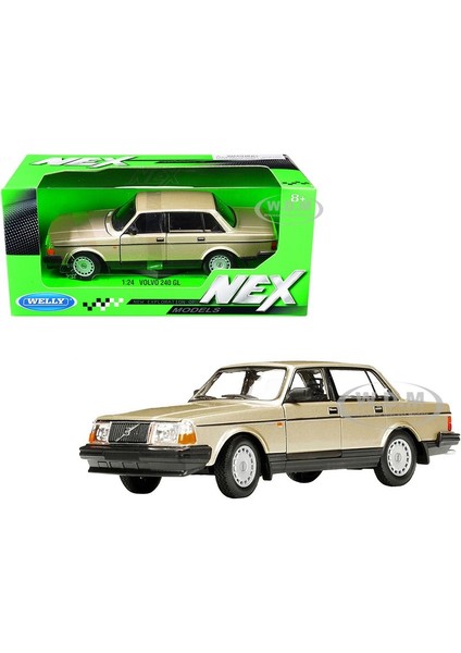 Volvo 240 Gl Gold Metallic 1/24 Diecast Model Araba Koleksiyon