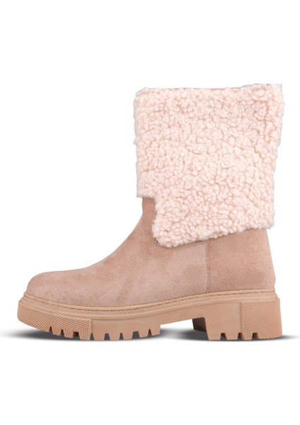 Kadın Slip-On Bej Yarım Çizme
