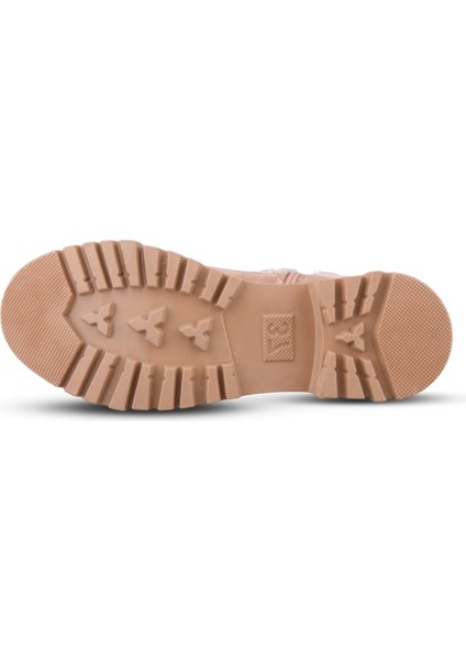 Kadın Slip-On Bej Yarım Çizme