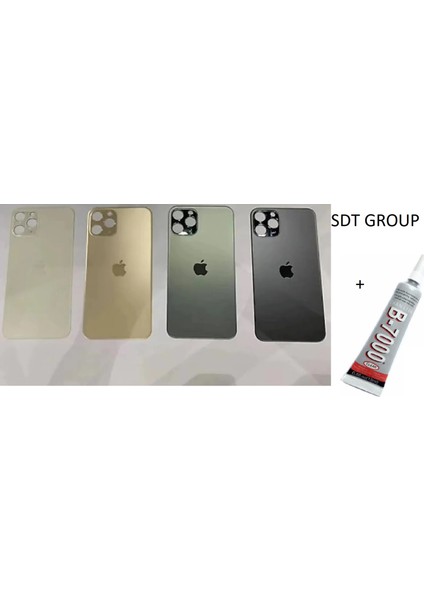 iPhone 11 Pro Arka Batarya Pil Kapağı Gece Yeşili (B7000 15 ml Yapıştırıcı)