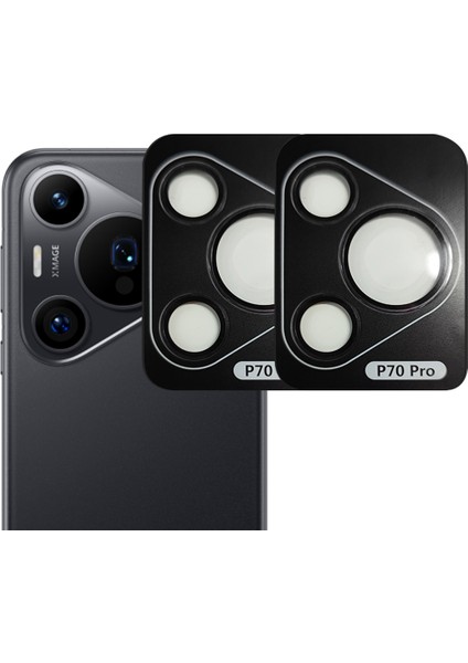 Huawei Pura 70 Pro/pura 70 Pro Plus 2 Set Kamera Lens Filmi Metal Halka Ar Hd Cam Lens Koruyucu (Yurt Dışından)